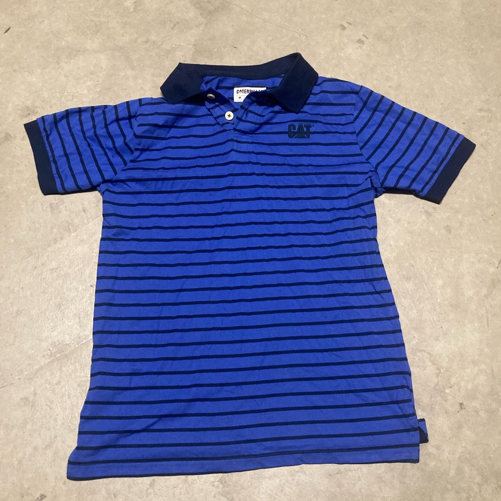 Caterpillar blue striped polo shirt